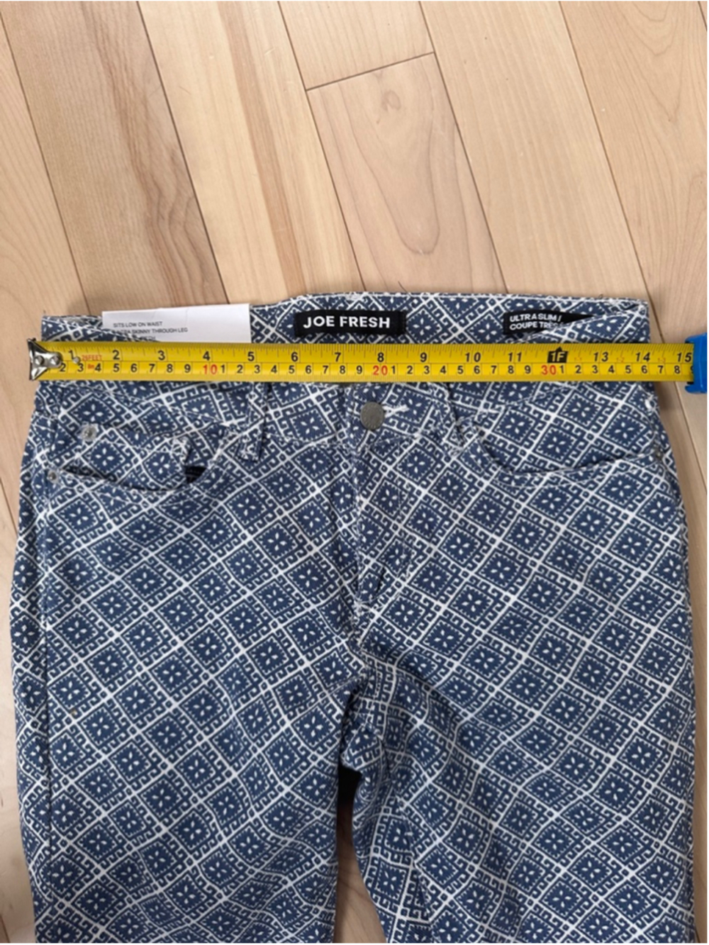 Y2K Pattern Skinny Jeans Size 25 / 0 Low Rise Stretch – Deadstock - Picture 6 of 10